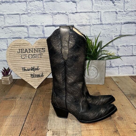 Corral rare diamond Aztec quilted tall boots snip toe - Picture 4 of 12